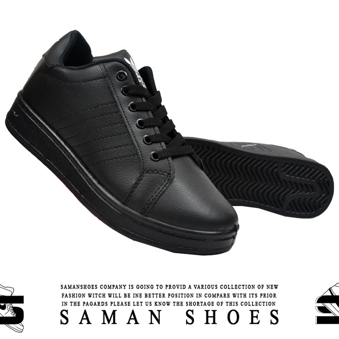 خرید کفش و کتونی مردانه و زنانه بوراک 367 آدیداس سیاه مشکی کد S105 از سامان شوزز شهر بانه
