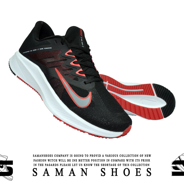 خرید کفش و کتونی مردانه و زنانه نایک رانینگ مشکی سیاه کد S133 از سامان شوزز شهر بانه