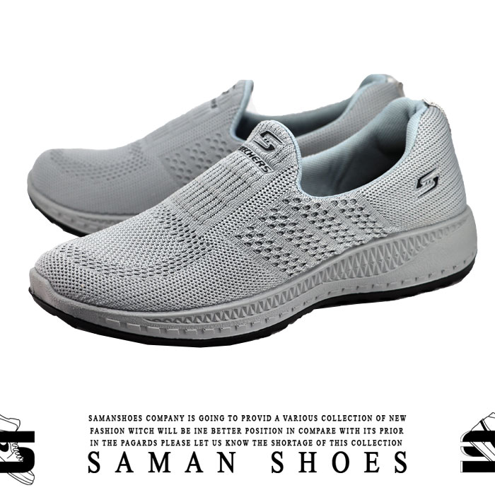 کفش و کتونی جورابی Skechers طوسی زیره سیاه کد S324 از سامان شوزز کفش بانه