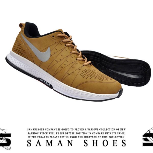خرید کفش و کتونی مردانه و زنانه نایک زوم خردلی کد S75 از سامان شوزز شهر بانه