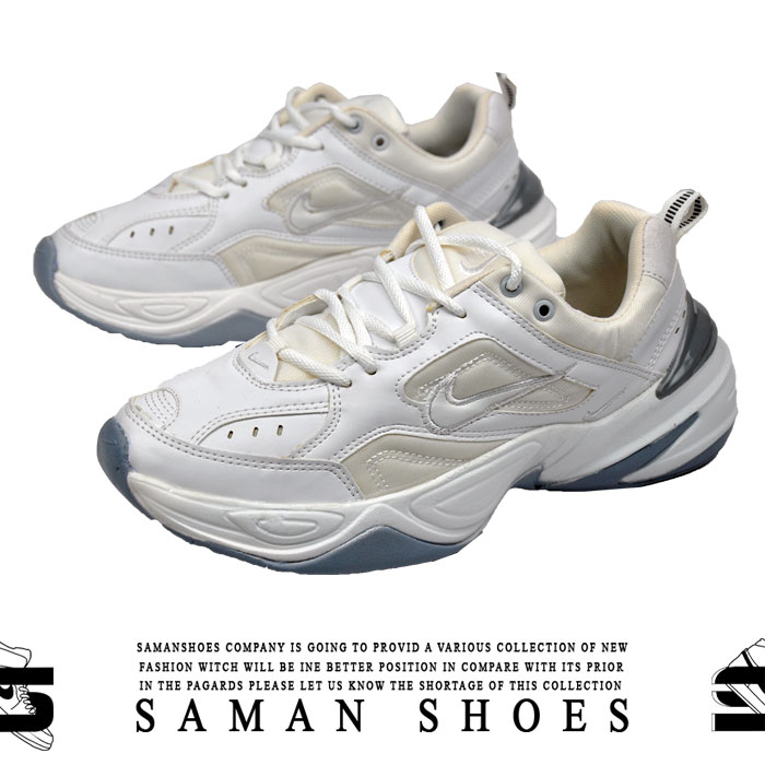 خرید کفش و کتونی مردانه و زنانه نایک M2K سفید کد S80 از سامان شوزز شهر بانه