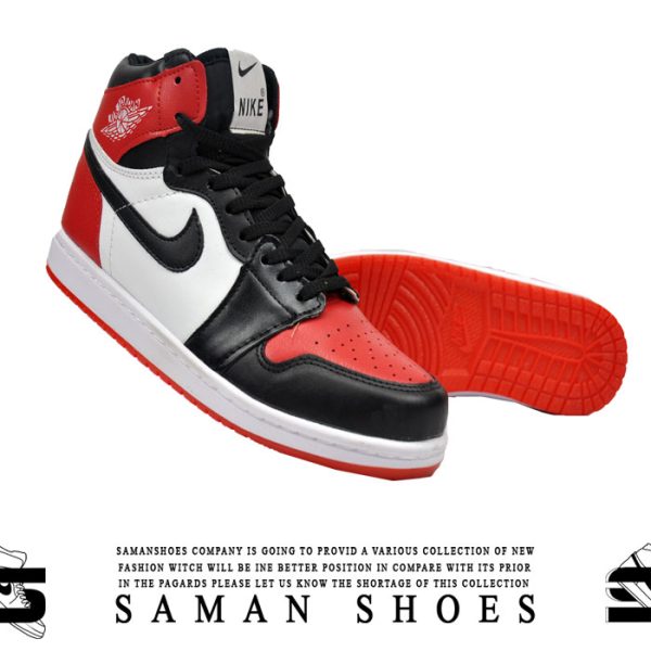 خرید کفش و کتونی مردانه و زنانه جردن ایر نایک مشکی قرمز کد S90 از سامان شوزز شهر بانه