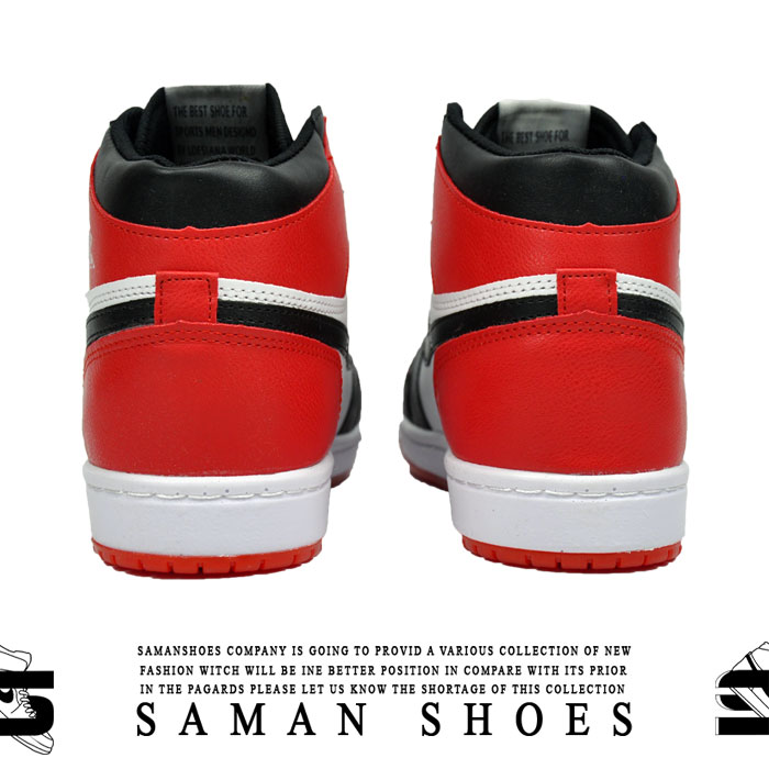 خرید کفش و کتونی مردانه و زنانه جردن ایر نایک مشکی قرمز کد S90 از سامان شوزز شهر بانه