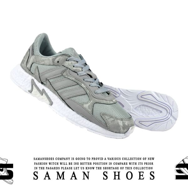 خرید کفش و کتونی مردانه و زنانه اسپرت Adidas Canada کد S219 سفید طوسی از سامان شوزز شهر بانه