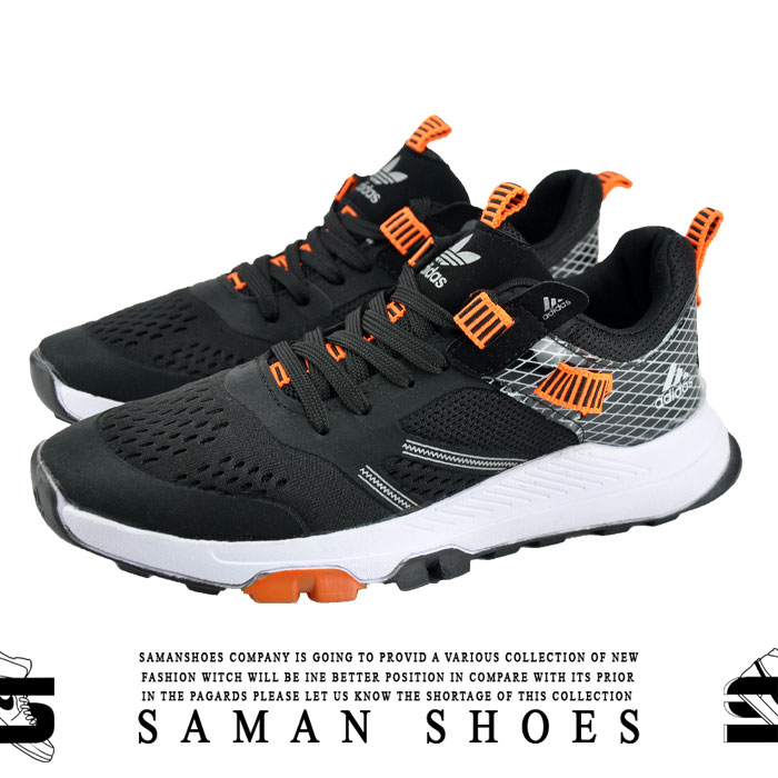 خرید کفش و کتونی مردانه و زنانه اسپرت آدیداس کد S246 نارنجی سیاه مشکی از سامان شوزز شهر بانه
