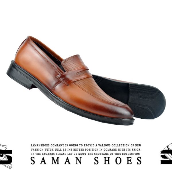 کفش و کتونی مردانه مجلسی رسمی چرم قهوه ای کد A23 از سامان شوزز شهر بانه