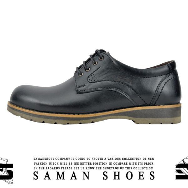 کفش و کتونی مردانه مجلسی رسمی چرم سیاه مشکی کد J104 از سامان شوزز شهر بانه