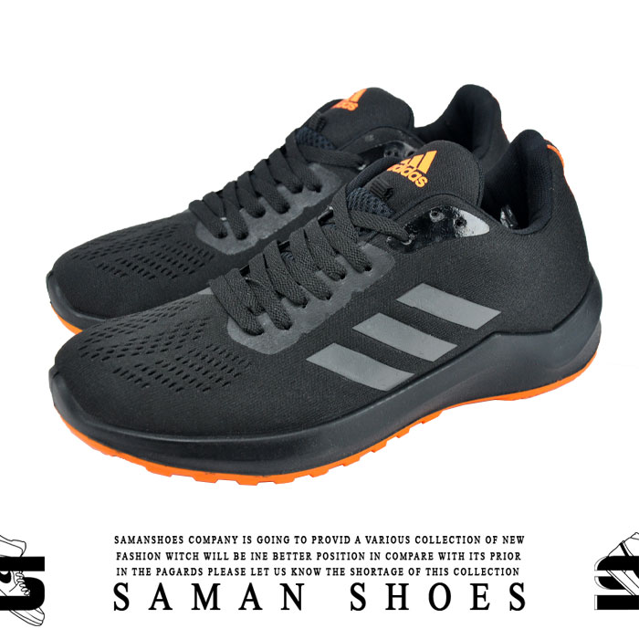 کفش و کتونی مردانه و زنانه اسپرت Adidas مشکی سیاه نارنجی کد J66 از سامان شوزز شهر بانه
