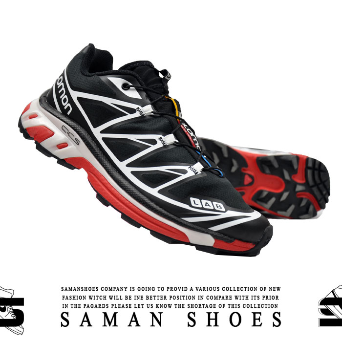 خرید کفش و کتونی مردانه و زنانه اسپرت Salamon مشکی سیاه قرمز کد S171 از سامان شوزز شهر بانه