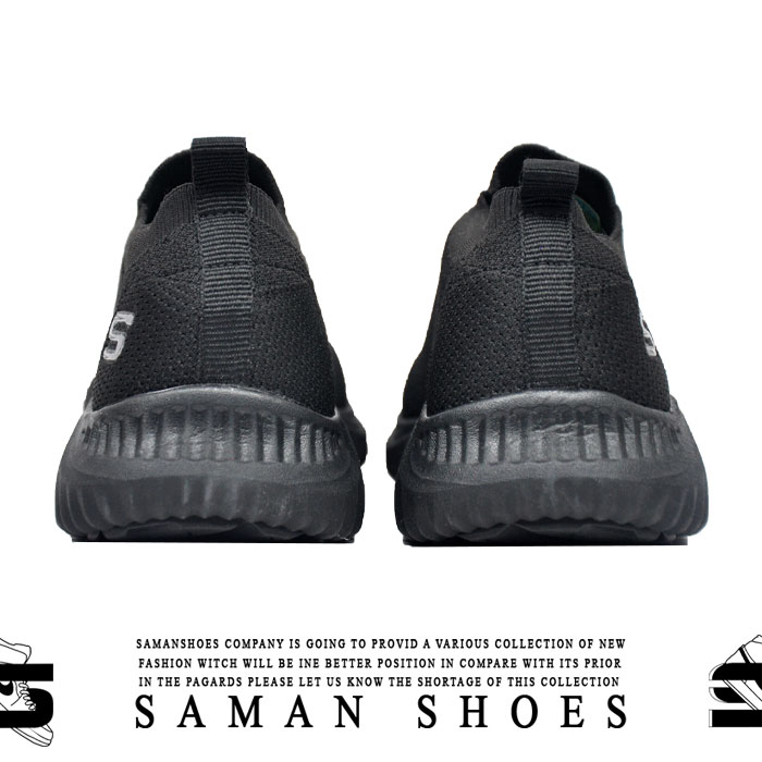 کفش و کتونی مردانه و زنانه اسپرت Skechers مشکی سیاه جورابی کد S284 از سامان شوزز شهر بانه