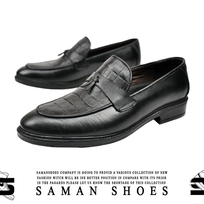کفش مردانه مجلسی رسمی چرم سیاه مشکی کد T12 از سامان شوزز شهر بانه