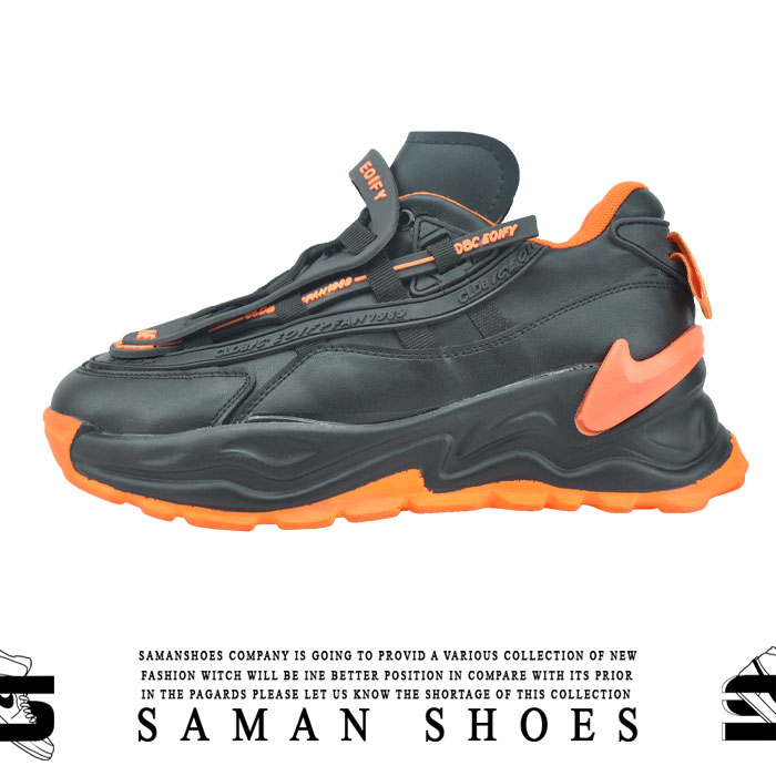کفش و کتونی مردانه و زنانه اسپرت Sport مشکی سیاه نارنجی کد Sv55 از سامان شوزز شهر بانه