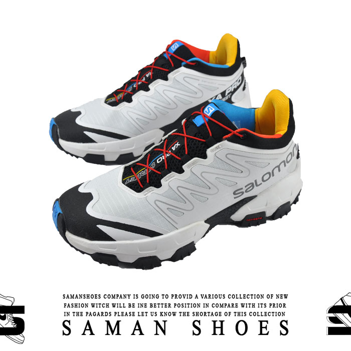 خرید کفش و کتونی مردانه و زنانه اسپرت Salamon سفید مشکی کد F8 از سامان شوزز کفش بانه