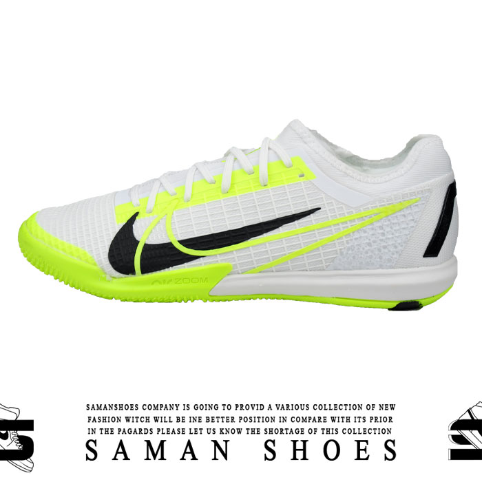 کفش ورزشی مردانه سالنی فوتسال اسپرت NIke سفید سبز کد Si13 از سامان شوزز کفش بانه