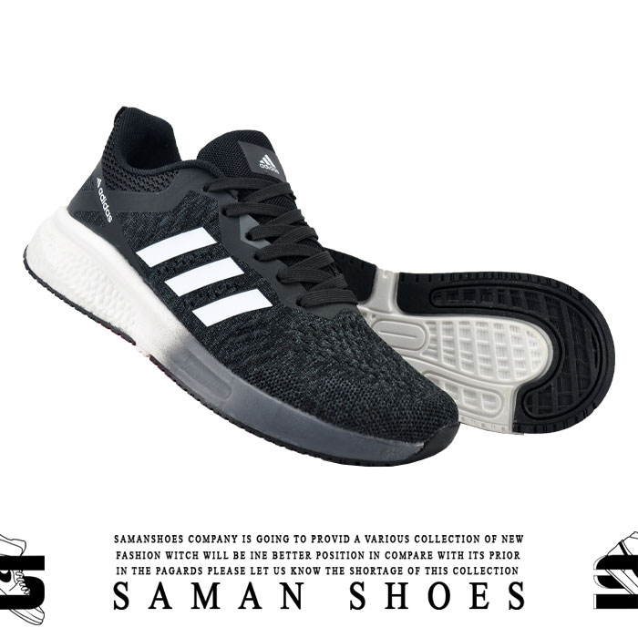 کفش و کتونی مردانه و زنانه اسپرت Adidas مشکی سیاه کد Sn48 از سامان شوزز کفش بانه