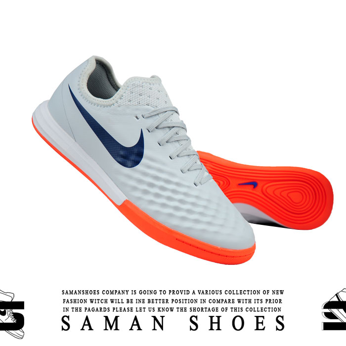 کفش ورزشی مردانه سالنی فوتسال اسپرت NIke سفید نارنجی کد Sn50 از سامان شوزز کفش بانه