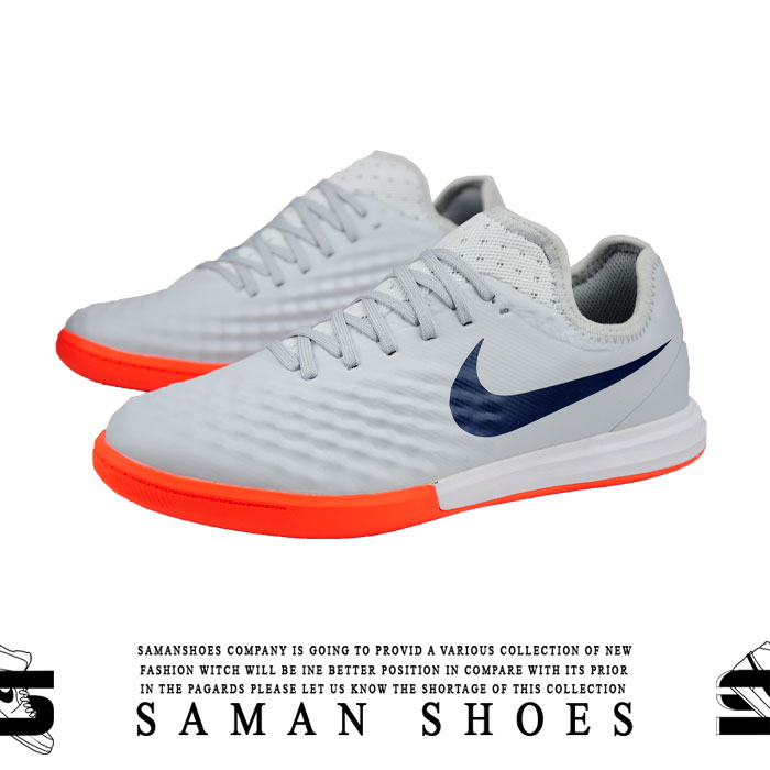 کفش ورزشی مردانه سالنی فوتسال اسپرت NIke سفید نارنجی کد Sn50 از سامان شوزز کفش بانه