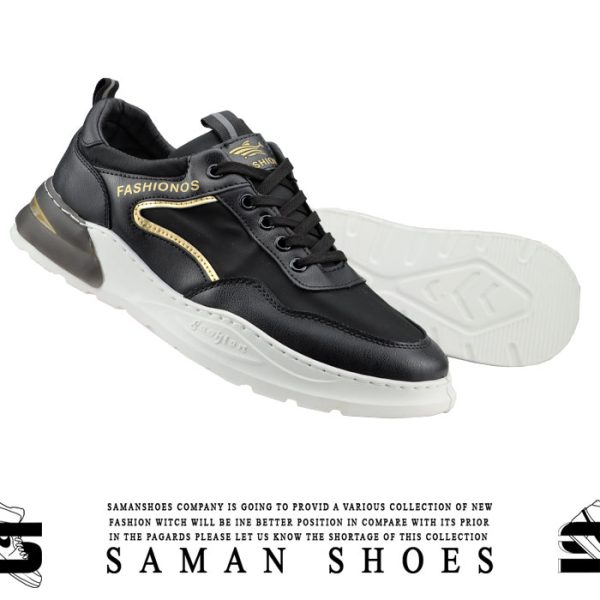 کفش و کتونی مردانه Fashionos سیاه مشکی زیره سفید کد Mj38 از سامان شوزز کفش بانه