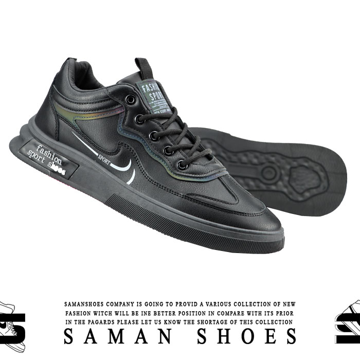 کفش و کتونی مردانه Fashion Sport Shoes مشکی زیره سیاه کد Mj42 از سامان شوزز کفش بانه
