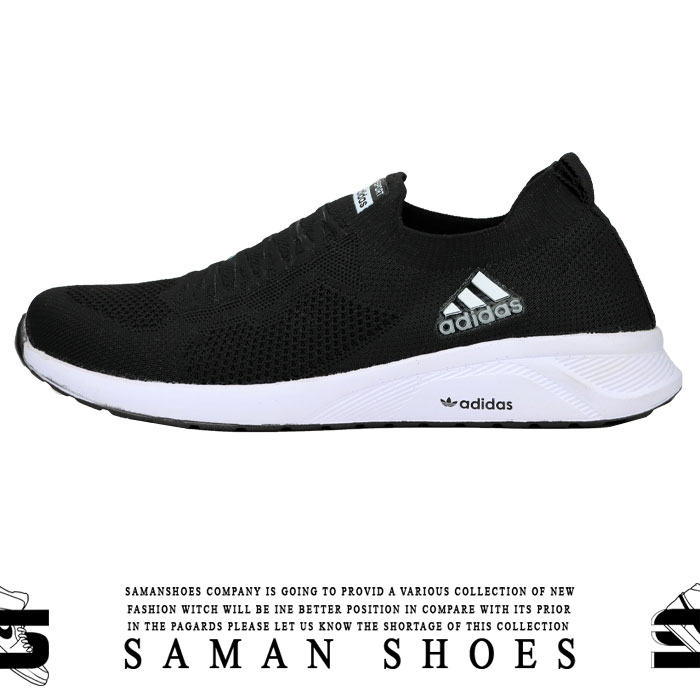 کفش و کتونی مردانه و زنانه جورابی Adidas Socks Shoes مشکی زیره سفید کد S328 از سامان شوزز کفش بانه