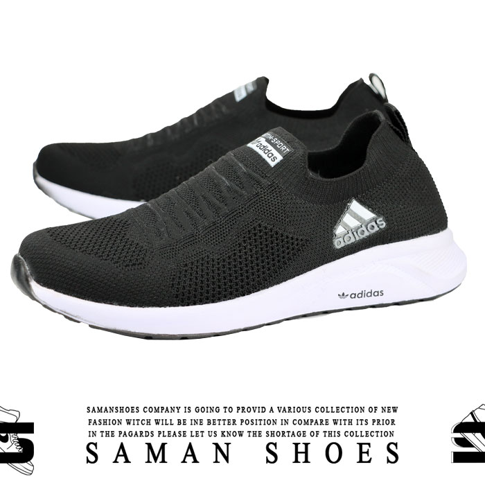 کفش و کتونی مردانه و زنانه جورابی Adidas Socks Shoes مشکی زیره سفید کد S328 از سامان شوزز کفش بانه