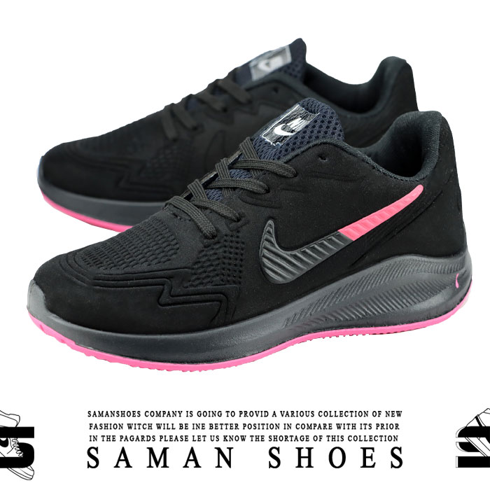 کفش و کتونی مردانه و زنانه Nike Revolution مشکی سیاه زیره صورتی کد S331 از سامان شوزز کفش بانه