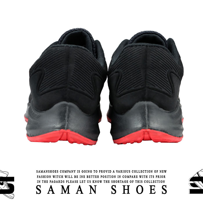 کفش و کتونی مردانه و زنانه Nike Revolution مشکی سیاه زیره قرمز کد S332 از سامان شوزز کفش بانه