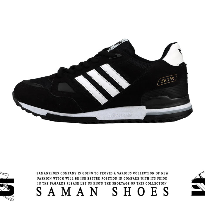 کفش و کتونی مردانه Adidas 750 ZX مشکی زیره سفید کد S344 از سامان شوزز کفش بانه