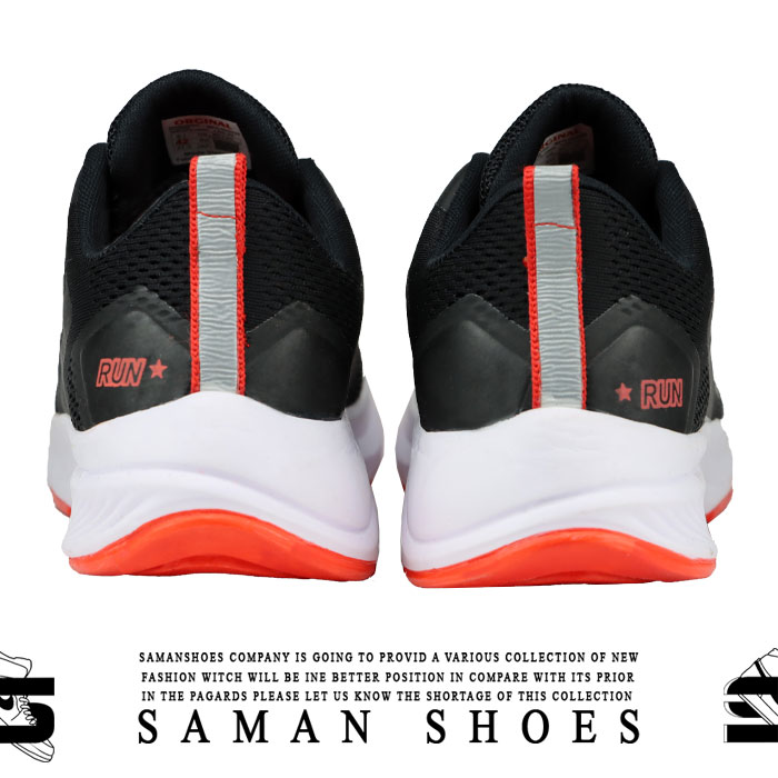 کفش و کتونی مردانه Nike Run Air Zoom سیاه مشکی زیره سفید نارنجی کد S406 از سامان شوزز کفش بانه