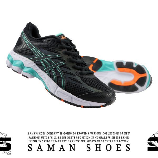 کفش و کتونی مردانه Asics Gel Flux FlyteFoam مشکی سبز زیره سفید کد Sh40 از سامان شوزز کفش بانه