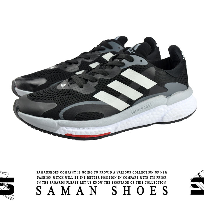 کفش و کتونی مردانه Adidas Solar Boost مشکی زیره سفید کد S227 از سامان شوزز کفش بانه