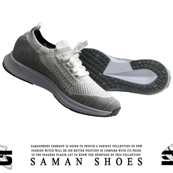 کفش و کتونی مردانه Nike Socks Shoes طوسی زیره سفید کد Sn71 از سامان شوزز کفش بانه