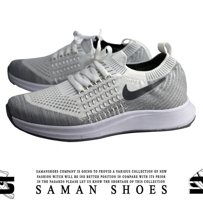 کفش و کتونی مردانه Nike Socks Shoes طوسی زیره سفید کد Sn71 از سامان شوزز کفش بانه